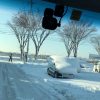 大雪の翌朝の所沢市内をドライブする何気ない日常